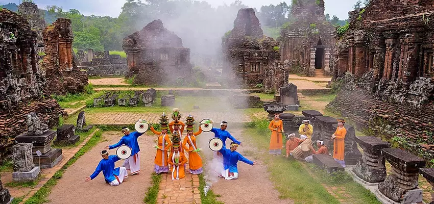 Ancient Cham temple at My Son Sanctuary Da Nang
