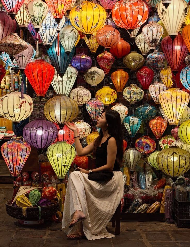 Indian honeymoon couple at Hoi An Lantern Festival